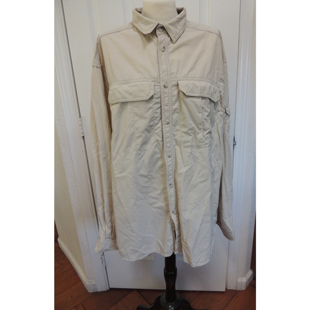 REI Shirt Flap Pockets Back Vent Travel Outdoor 40+ UPF Men's XL